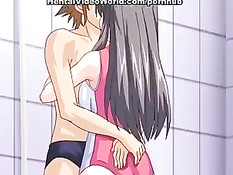 Возбудился в бассейне при виде красивой девки и оттрахал её в душе