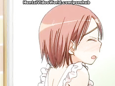 Молодой человек схватил хентай девушку за большую грудь и оттрахал