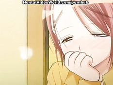 Молодой человек схватил хентай девушку за большую грудь и оттрахал