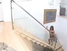 Тёлка с пирсингом сосков Jynx Maze сосёт и дрочит длинный хуй парня