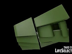 Юная Doris Ivy сосёт члены и ебётся анально с пятью Дедами Морозами