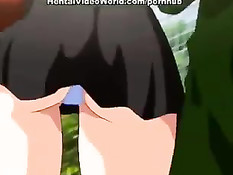 Хентай малышка отсосала парню на стоянке и была оттрахана на капоте