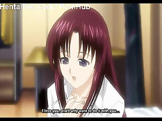 Рыжая аниме малышка сделала минет и подрочила член большой грудью