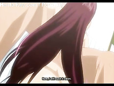 Рыжая аниме малышка сделала минет и подрочила член большой грудью