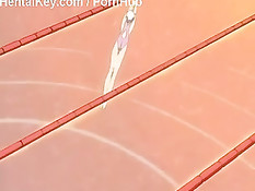 Молодой человек раздел хентай девушку и оттрахал её возле бассейна