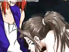 Несколько молодых хентай пар любят заниматься межрасовым сексом