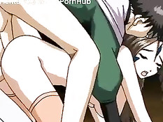 Несколько молодых хентай пар любят заниматься межрасовым сексом