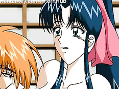 Несколько молодых хентай пар любят заниматься межрасовым сексом