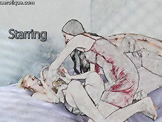 Светловолосая лесбиянка принимает душ, а её подруга подсматривает