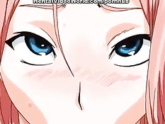 Трое ребят зажали в углу аниме девчонку и заставили сделать минет