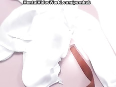 Мужик оттрахал хентай горничную в белых чулках и кончил на живот