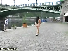 Смелые чешские девчонки снова шокируют прохожих гуляя голышом