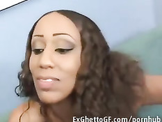 Чёрный парень сделал подруге куннилингус и заполнил спермой киску