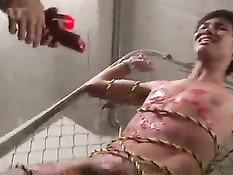 Связанного азиатского гея отхлестали плетью и оттрахали в задницу