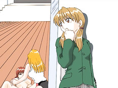 Аниме девочки занимаются мастурбацией и сексом в спортивном зале