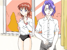 Аниме девочки занимаются мастурбацией и сексом в спортивном зале