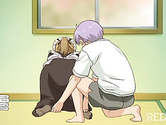 Молодой хозяин связал хентай горничную и отодрал фаллоимитатором