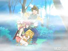 Хентай девушка эльф занималась сексом с парнем, пока он не кончил