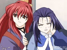 Девка оттрахала хентай малышку внезапно выросшим большим членом