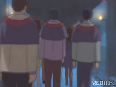 У прекрасной хентай малышки вырос член и она оттрахала им подругу