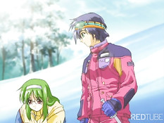 Аниме девственница трахалась с бойфрендом на горнолыжном курорте