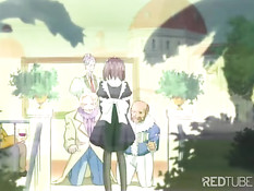 Заключённые в тюрьме хентай девчонки занимаются сексом с парнем