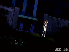 Две хентай малышки увидели, как больная девка делает парню минет