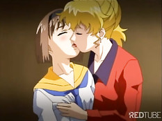 Парень отодрал аниме нимфоманку с синими волосами и свою подругу