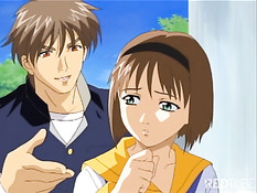 Парень отодрал аниме нимфоманку с синими волосами и свою подругу