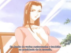 Парни сделали двойное проникновение хентай девке с огромной грудью