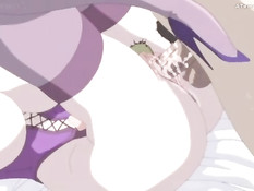 Парни сделали двойное проникновение хентай девке с огромной грудью