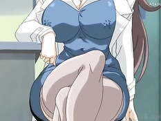 Парни сделали двойное проникновение хентай девке с огромной грудью