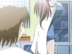 Парни сделали двойное проникновение хентай девке с огромной грудью