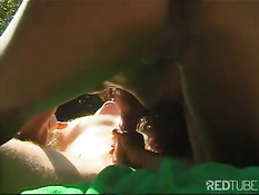 Возбуждающий секс на свежем воздухе с горячей африканской тёлкой