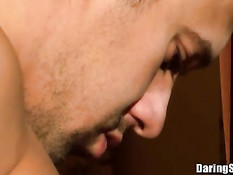 Блондинка в красивом платье ласкала себя и отсасывала член парню