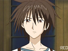 Мальчик вошёл в спальню и оттрахал возбуждённую хентай малышку