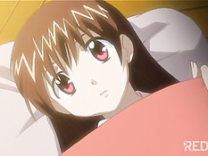 Мальчик вошёл в спальню и оттрахал возбуждённую хентай малышку