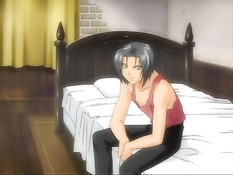 Парень лёг сверху и оттрахал аниме девчонку с розовыми волосами