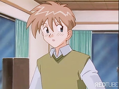 Молодой человек лижет соски аниме малышки и ложится на неё сверху