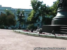 Приезжий иностранец отвёл в лес русскую девку и оттрахал на траве