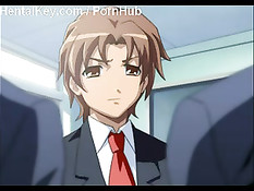 Парень на кровати занимается сексом с рыжим аниме транссексуалом