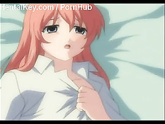 Парень на кровати занимается сексом с рыжим аниме транссексуалом