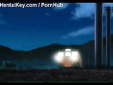 Парень в поезде подошёл к аниме девушке сзади и взял её за грудь