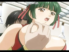 Парень в поезде подошёл к аниме девушке сзади и взял её за грудь