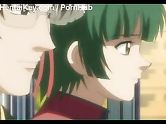 Парень в поезде подошёл к аниме девушке сзади и взял её за грудь