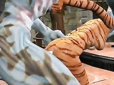 Страшный 3D монстр заставил девку сделать минет и трахнул её раком