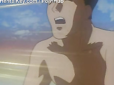 Хентай пара поднялась на крышу и занималась там страстным сексом