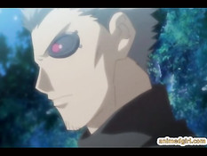 Компания здоровых парней оттрахала на улице хентай девушку