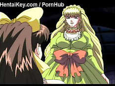 Девушка ласкает связанную хентай подружку и трахает её страпоном