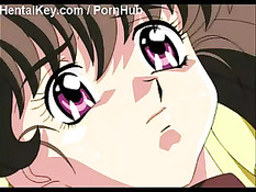 Девушка ласкает связанную хентай подружку и трахает её страпоном